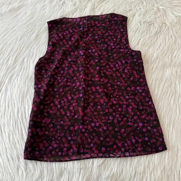 Coldwater Creek Pink Purple Dotted Print Blouse - Picture 4 of 4